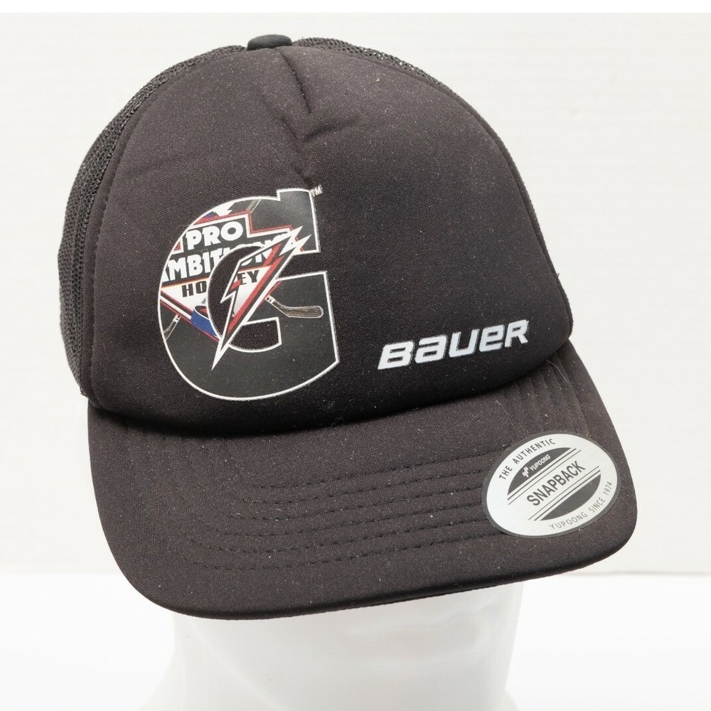 Bauer Trucker Hat Mens OSFA Black Gatorade Pro Ambitions Hockey Snapback Mesh